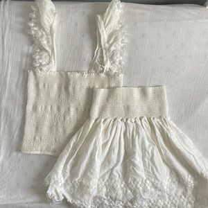 Peixoto set - Mariel top and Belle skirt, small, white